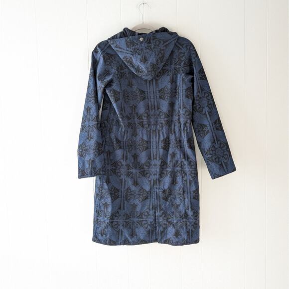 Lululemon Apres Yoga Dancers in Snow Navy Blue Long Hooded Trench Jacket, size 6 - Picture 3 of 9